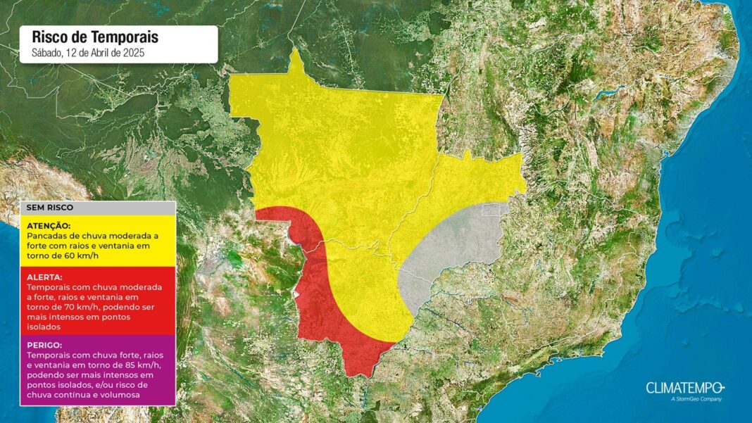 Fim de semana tem previsão de temporais para várias cidades de MS
