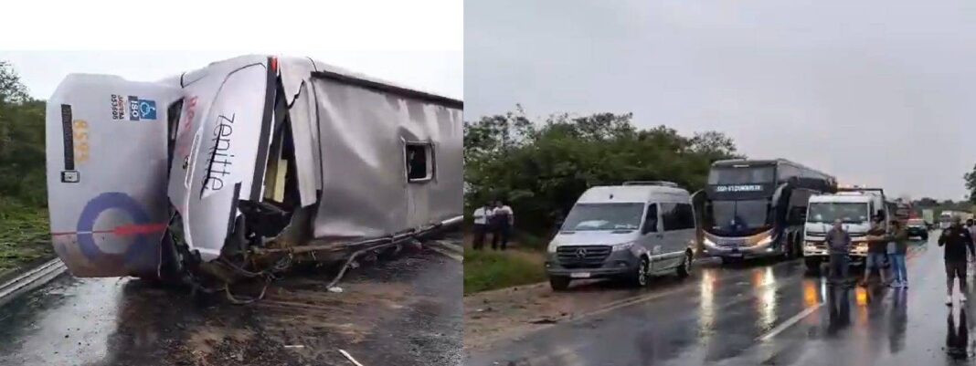 Ônibus Que Seguia Para Vitória Da Conquista Tomba Na BR-116 E Deixa 14 Feridos