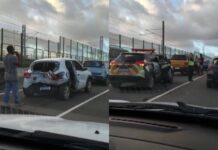 Engavetamento Com Quatro Veículos Trava O Trânsito Na Av. Paralela Engavetamento Com Quatro Veículos Trava O Trânsito Na Av. Paralela