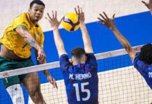 Brasil bate bicampeã olímpica França na Liga das Nações de vôlei Brasil bate bicampeã olímpica França na Liga das Nações de vôlei