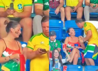 Casal tem “DR” durante jogo da Copa e internautas especulam motivo