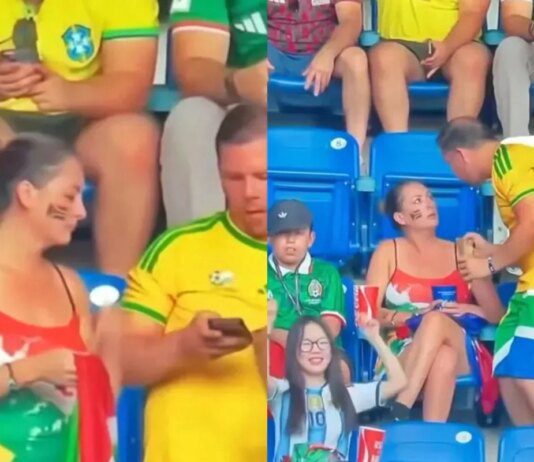 Casal tem “DR” durante jogo da Copa e internautas especulam motivo