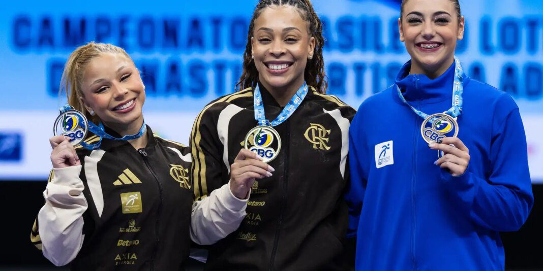 Lorrane Oliveira e Caio Souza são ouro no Brasileiro de Ginástica