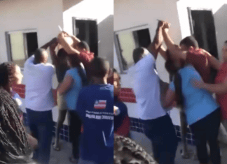 VÍDEO: Mulher Entra Em Escola Com Faca E Funcionários Separam Briga VÍDEO: Mulher Entra Em Escola Com Faca E Funcionários Separam Briga