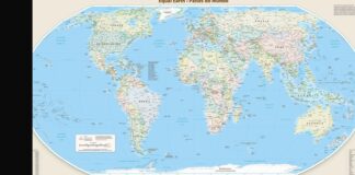 IBGE disponibiliza série de mapas-múndi com Brasil no centro
